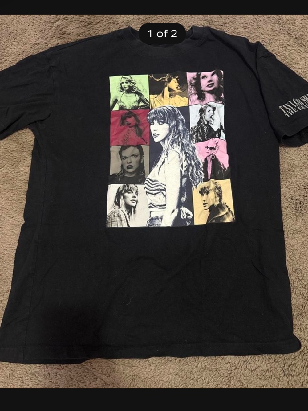 Taylor Swift Black Pop Art Photo Grid Tee